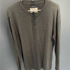 St. John's Bay Men's Long-Sleeve Henley Shirt - Charcoal Gray